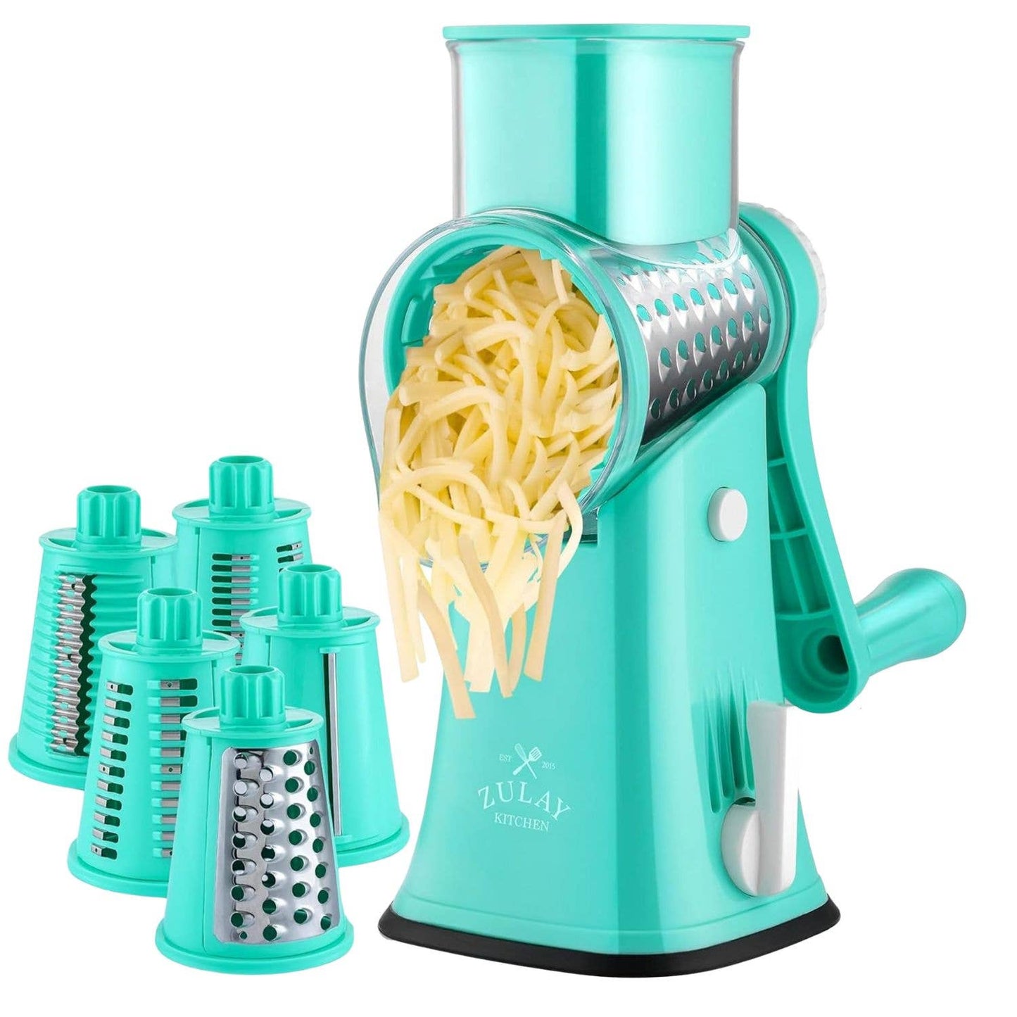 Rotary Cheese Grater with 5 Interchangeable Drums
