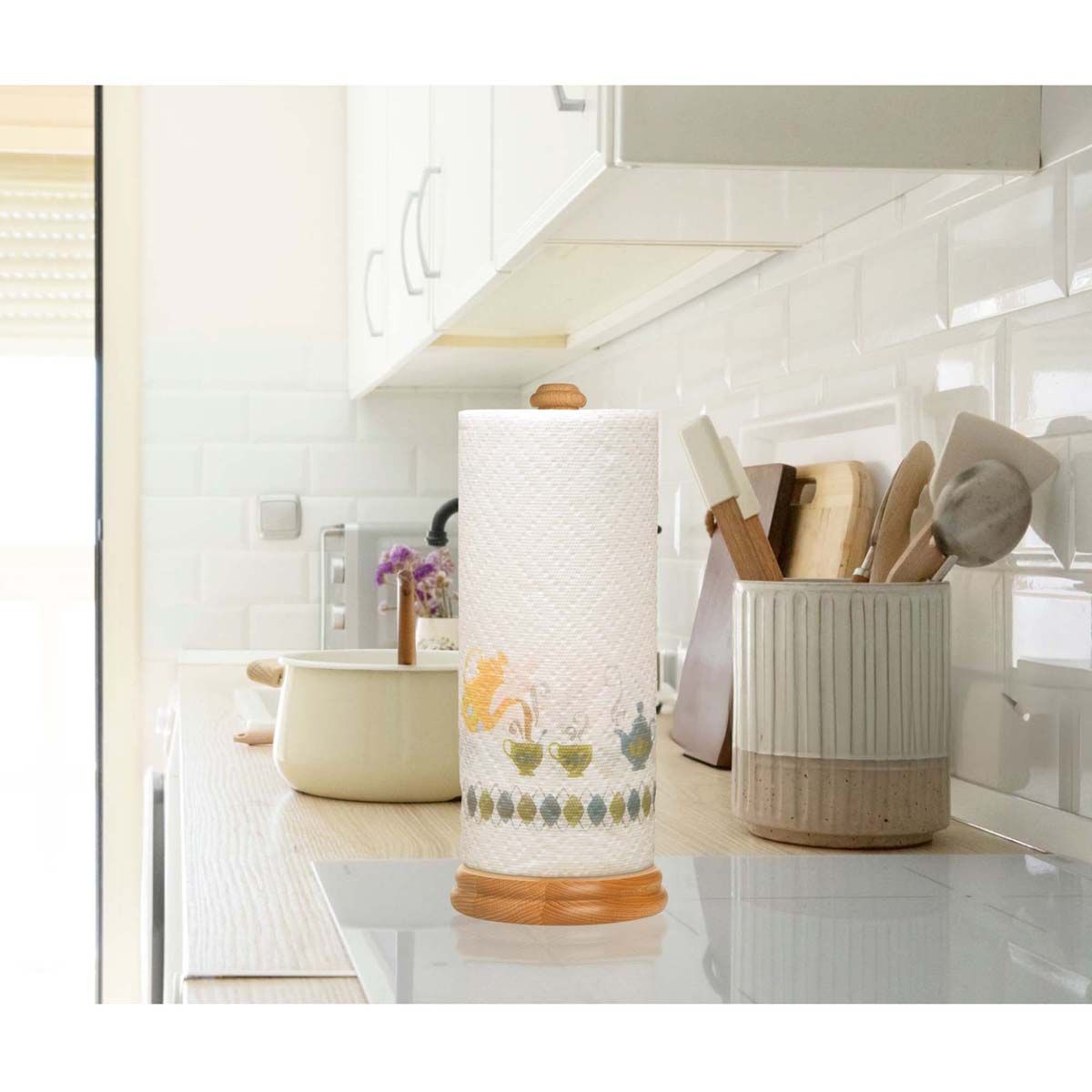 Beechwood Paper Towel Holder