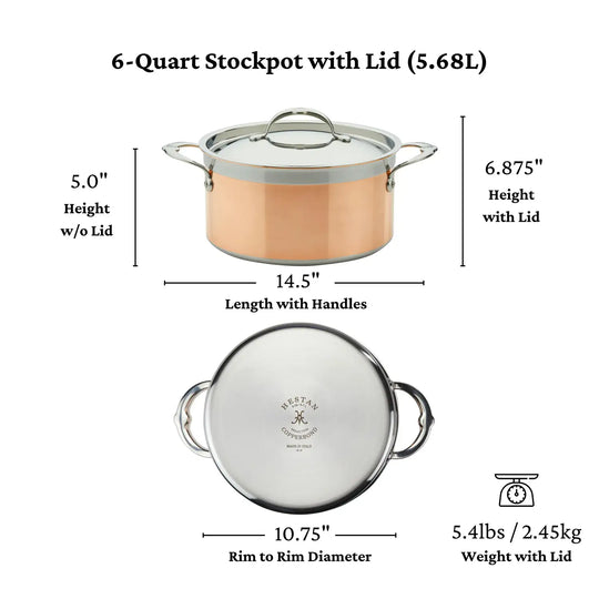 Hestan Copper Induction Stock Pot, 6-Quart
