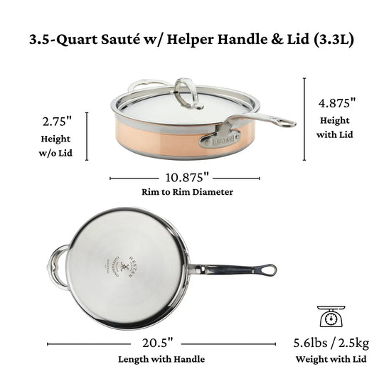 Hestan Copper Induction Sauté with Lid, 3.5-Quart