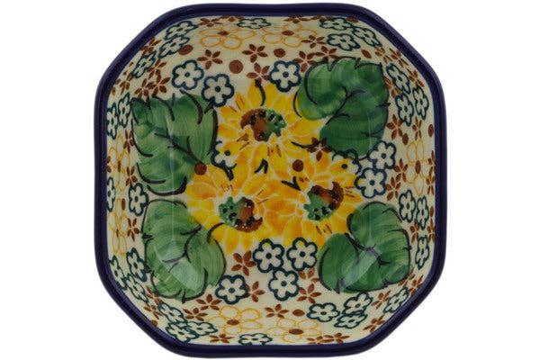 Bowl 4" Country Sunflower Theme UNIKAT