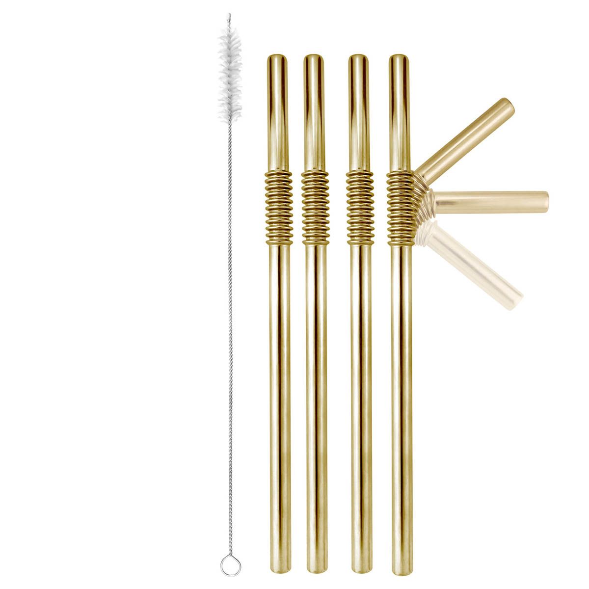 Mind Reader 10.5 inch Gold Stainless Steel Straws