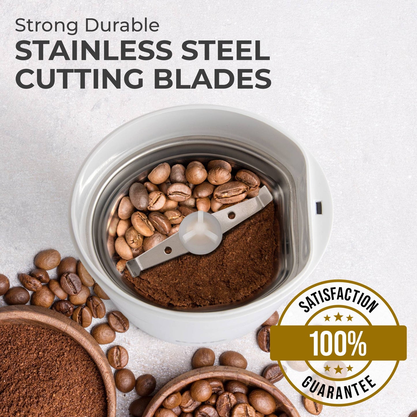 Kaffe Electric Coffee Grinder w/ Cleaning Brush - 3oz