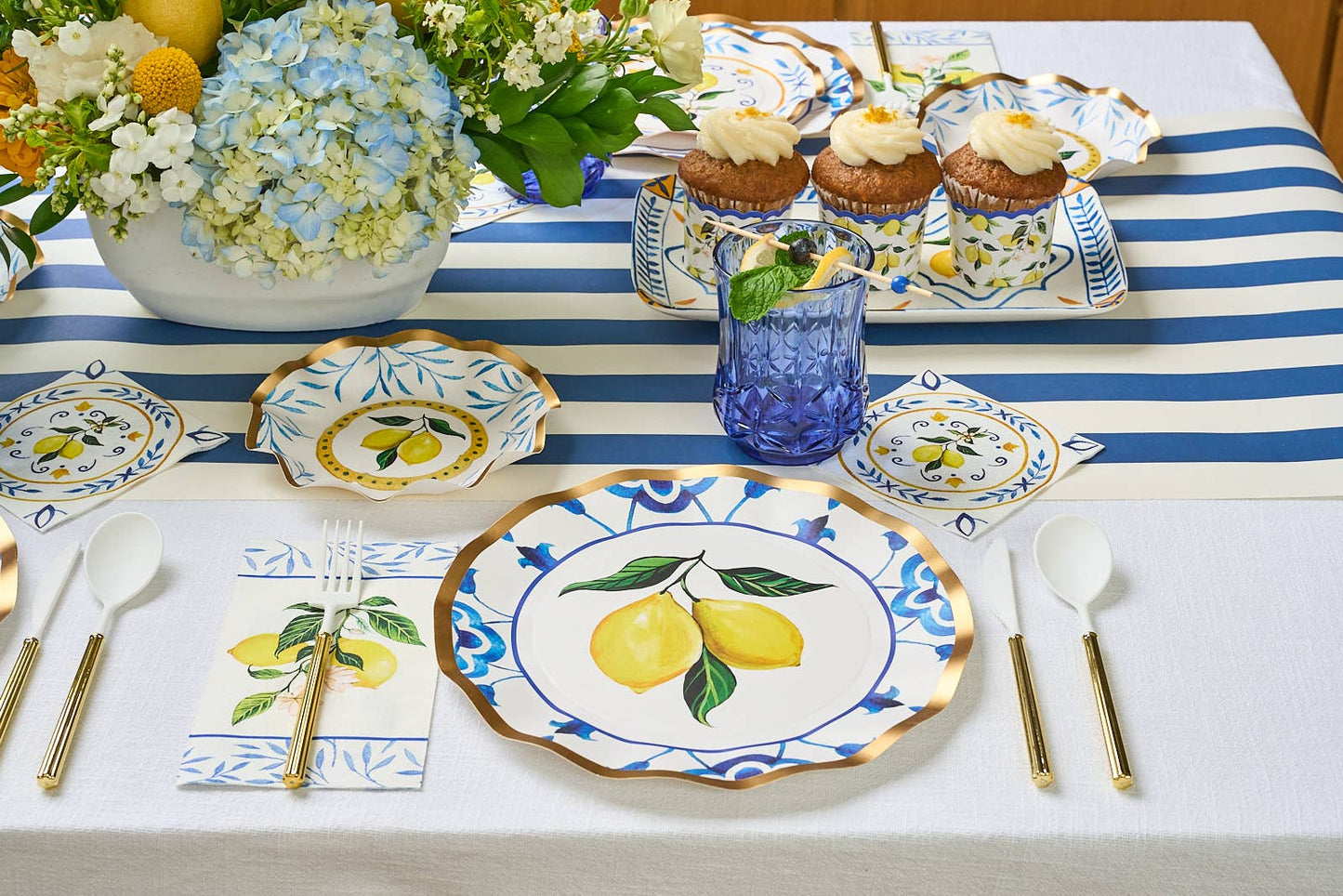 Cocktail Napkin Capri Coast Foil 3 Ply/20pk