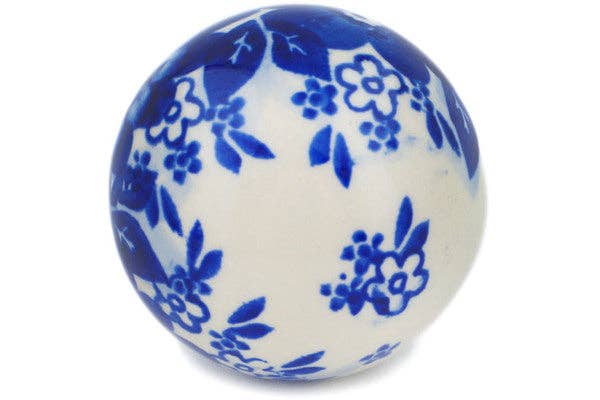 Christmas Ball Ornament 3" Fancy Floral Theme UNIKAT