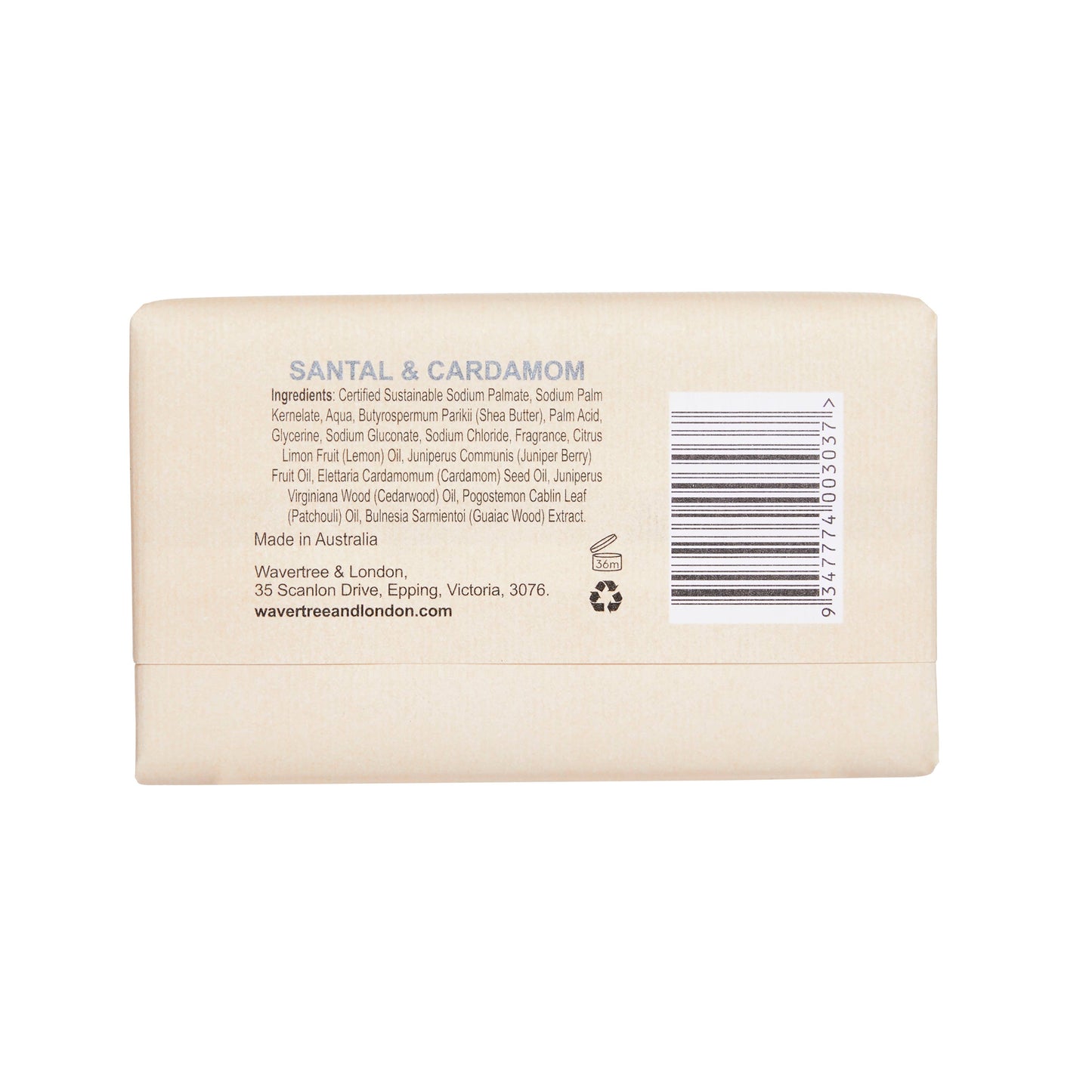 Wavertree & London Naturals Soap bar - Santal & Cardamon