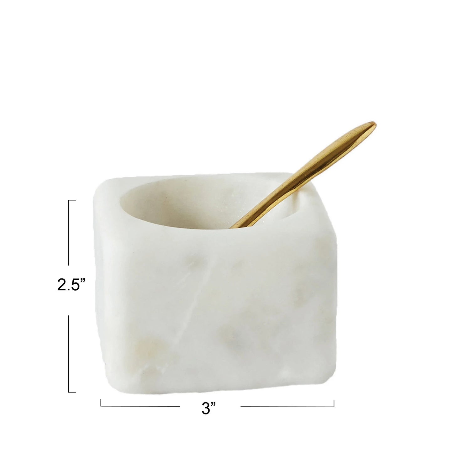 Marble Bowl w/brass Spoon