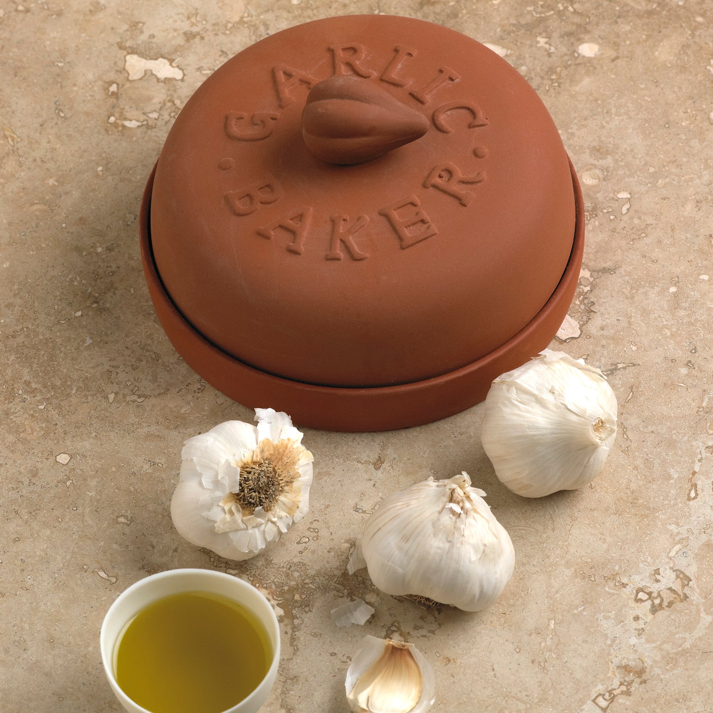 7" Terra Cotta Garlic Baker