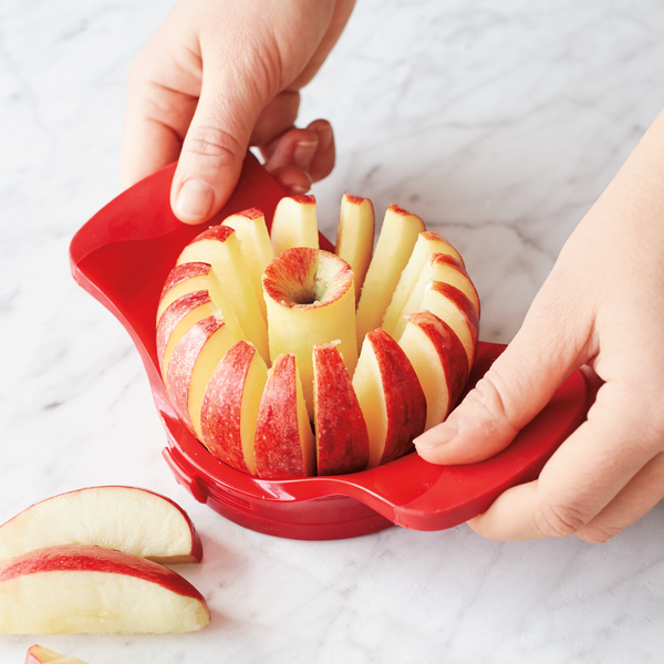 Amco Dial-A-Slice Stainless Steel Blade Apple Slicer in Red 