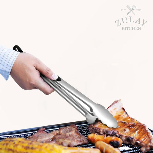 Stainless Steel Tongs - Scallop Head Locking Tongs 12 Inches