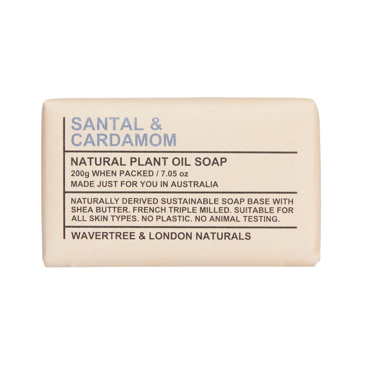 Wavertree & London Naturals Soap bar -  Santal & Cardamon