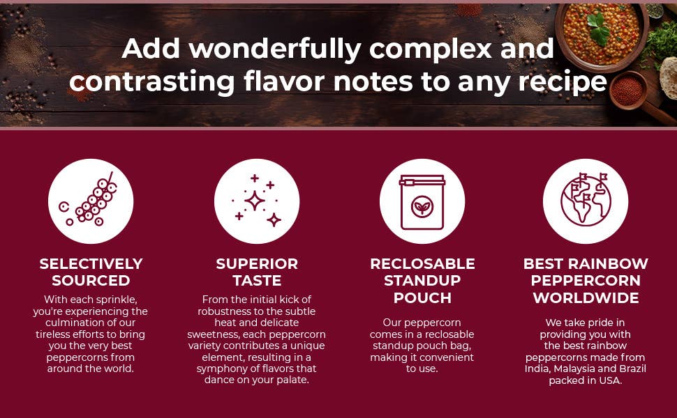 Rainbow Peppercorns Blend For Grinder Refill