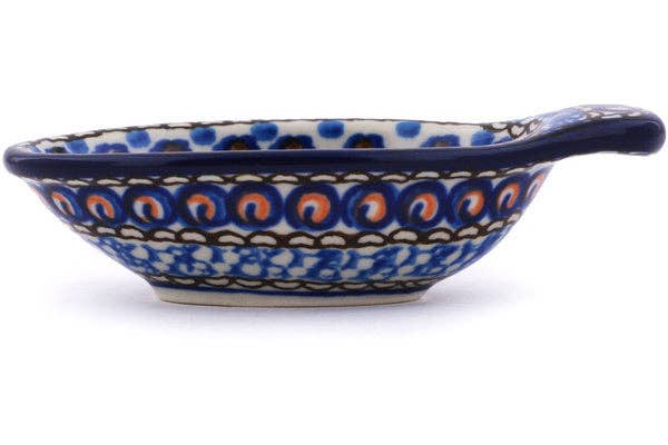 Dish for Pits 4" Cobalt Poppies Theme UNIKAT