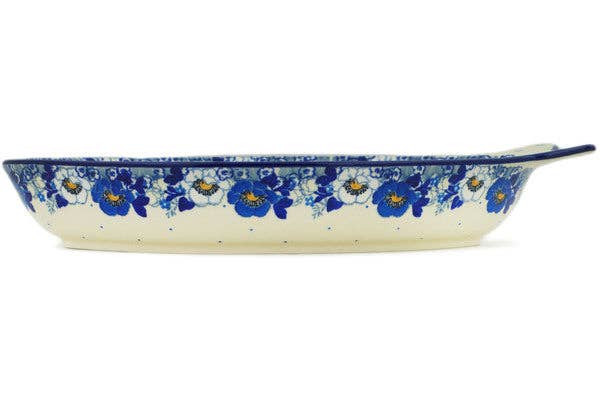 Fish Shaped Platter 13" Blue Spring Theme