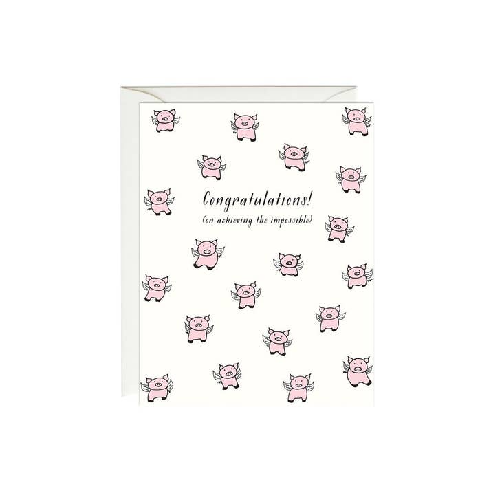 When Pigs Fly Congrats Card