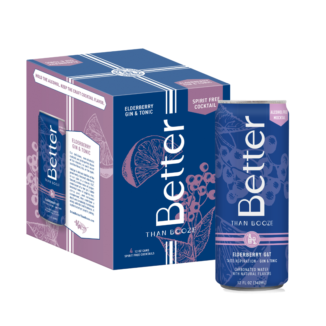 Non-Alcoholic Gin & Tonic Drink - Elderberry G & T Mocktail