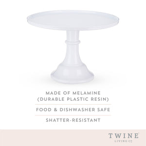 11.5" Collapsable Melamine Cake Stand - White