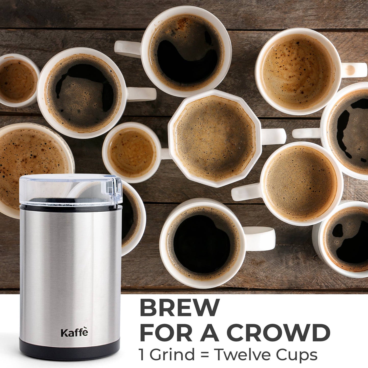 Kaffe Electric Coffee Grinder w/ Cleaning Brush - 3oz