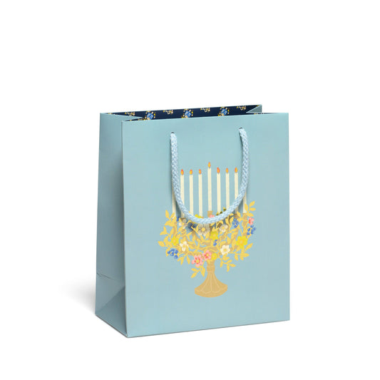 Floral Menorah medium gift bag