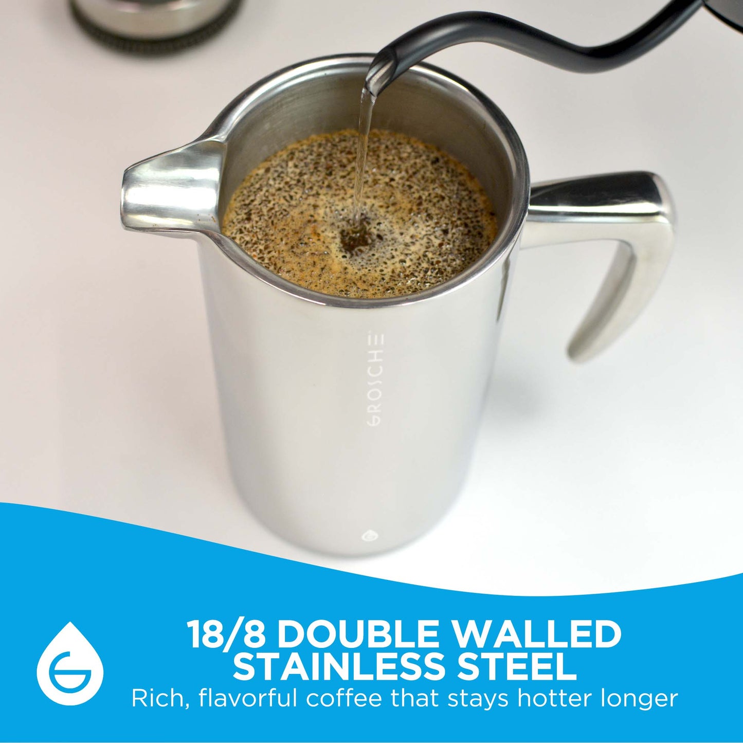 GROSCHE DUBLIN Stainless Steel Double Wall French Press