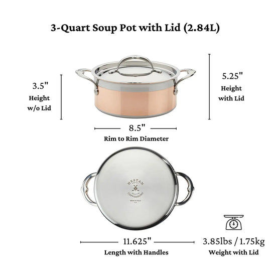 Hestan Copper Induction Soup Pot, 3-Quart