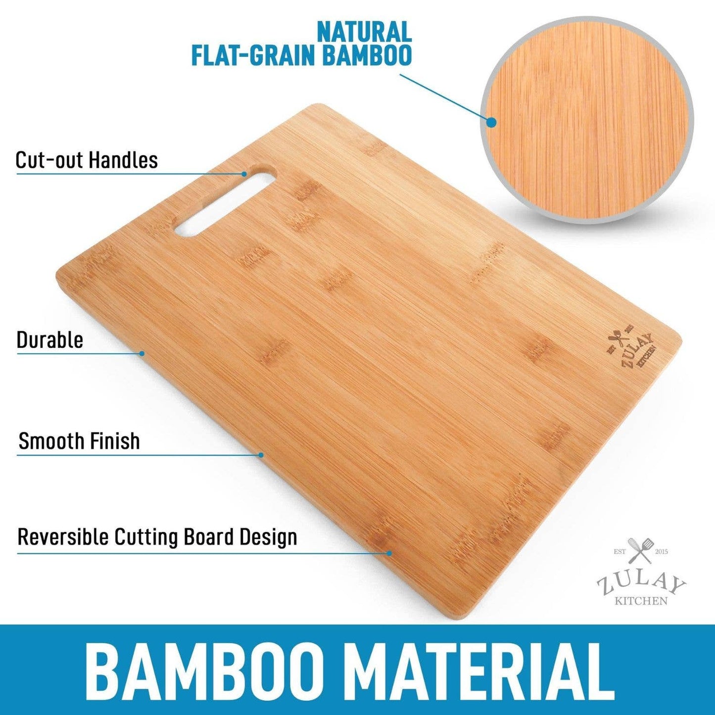 3-Piece Premium Bamboo Wooden Cutting Board Set