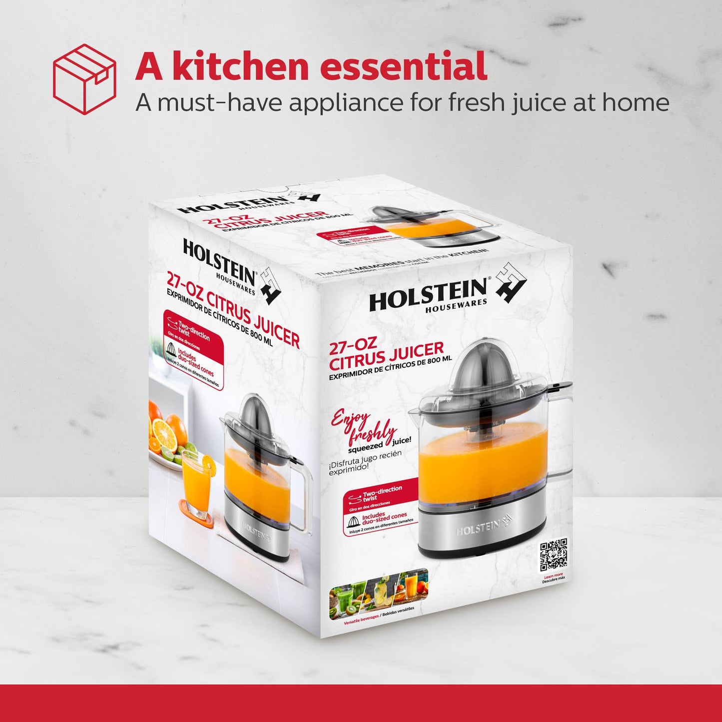 27-OZ ELECTRIC CITRUS JUICER - BLACK AND STAINLESS STEEL