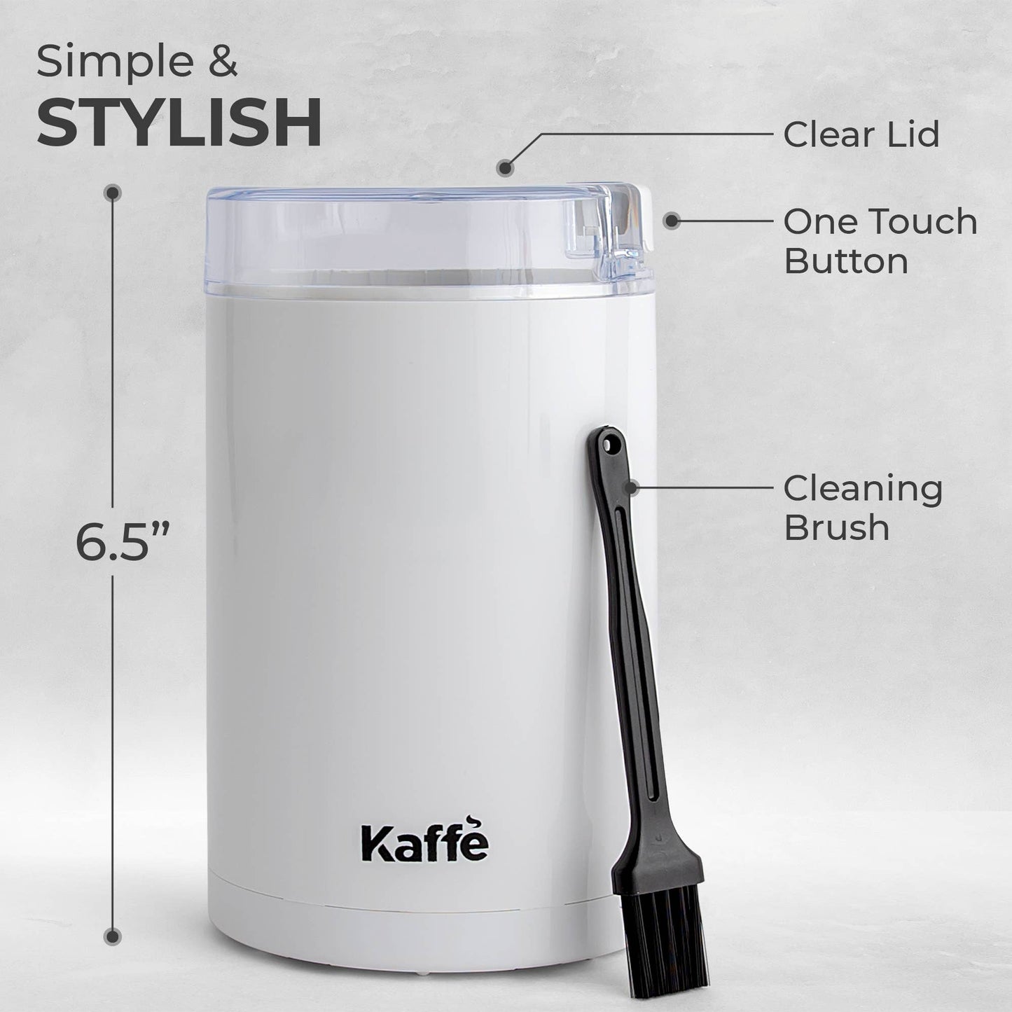 Kaffe Electric Coffee Grinder w/ Cleaning Brush - 3oz
