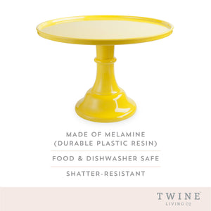 11.5" Collapsable Melamine Cake Stand - Yellow