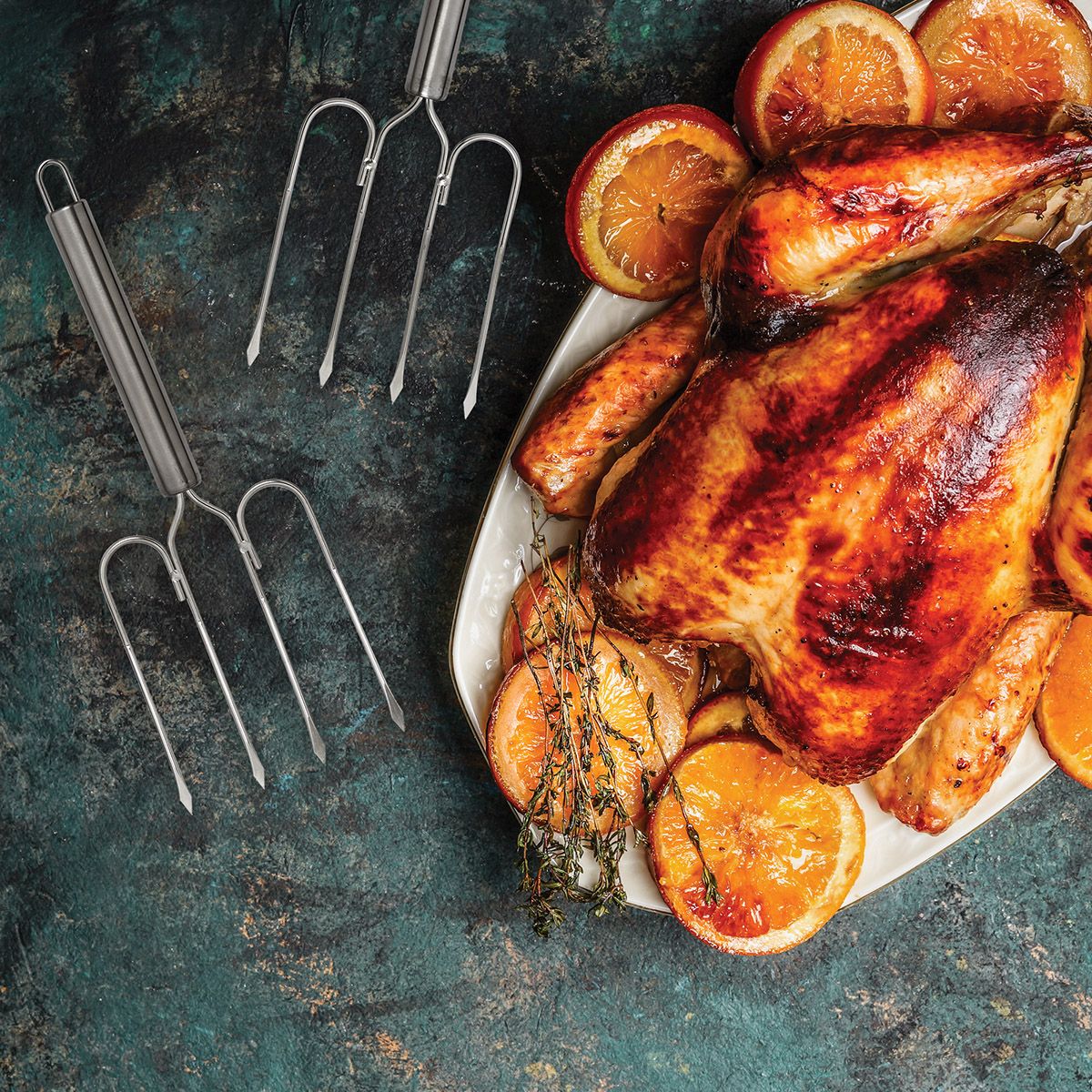 HIC Kitchen Roasting Turkey Lifter Forks, Set of 2