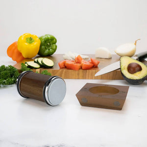 Rolling Knife Sharpener with Magnetic Base with Wooden Base