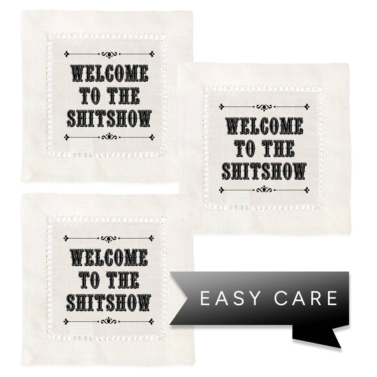 Welcome to the Shitshow Hemstitch Napkins