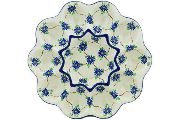Egg Plate 11" Aster Trellis Theme