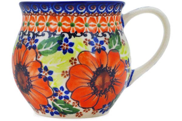 Bubble Mug 13 oz Orange Zinnia Theme