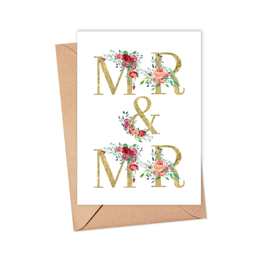 Mr and Mr Two Grooms LGBTQ Wedding Card - Just Married Cards