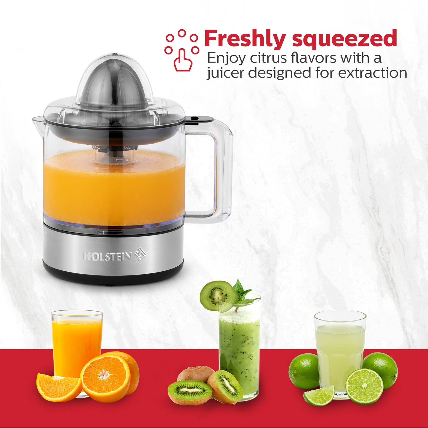 27-OZ ELECTRIC CITRUS JUICER - BLACK AND STAINLESS STEEL