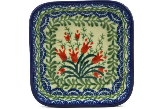 Square Bowl 4" Crimson Bells Theme