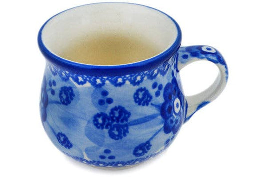 Espresso Cup 2 oz Blue Poppy Circle Theme UNIKAT