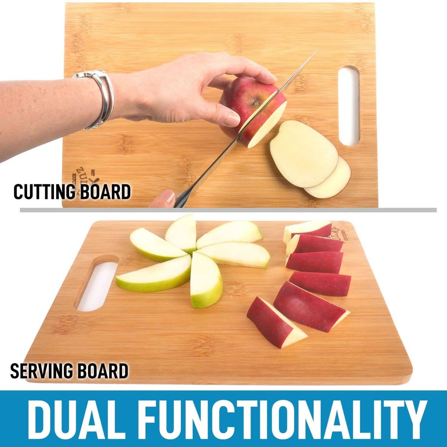 3-Piece Premium Bamboo Wooden Cutting Board Set