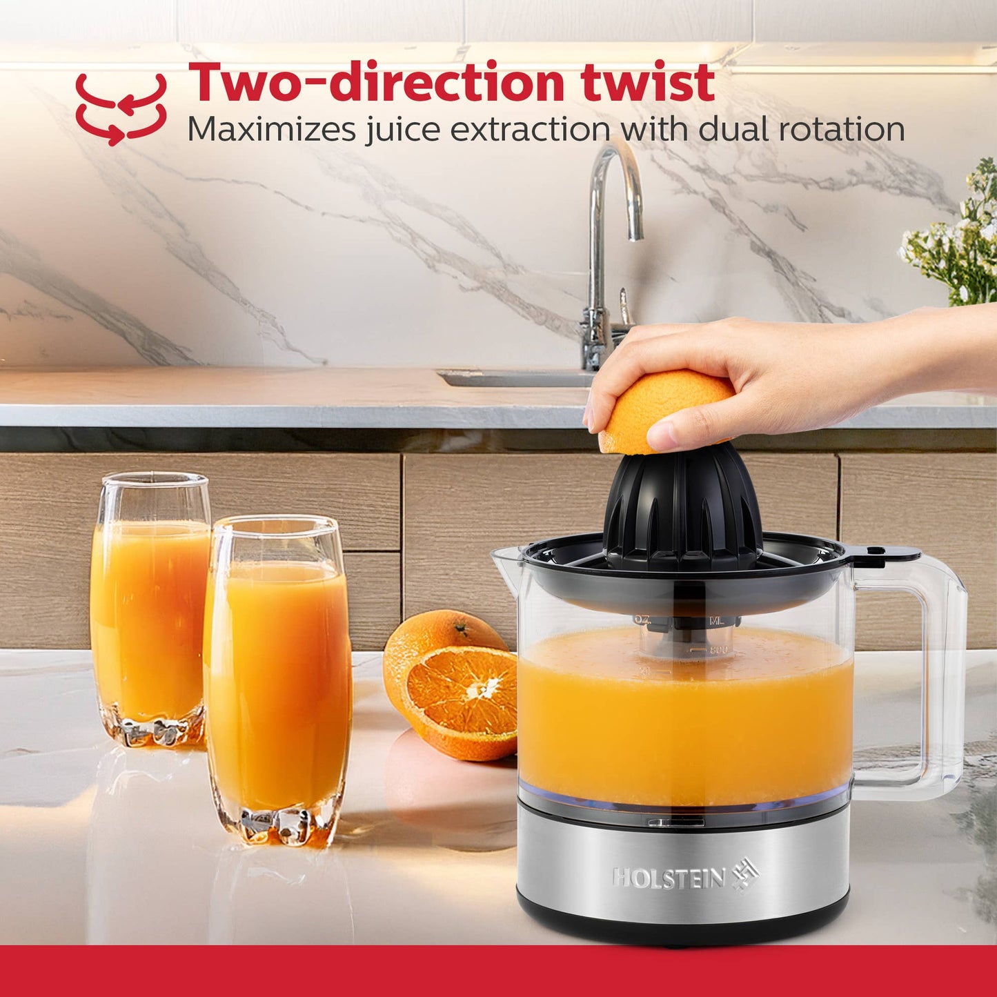 27-OZ ELECTRIC CITRUS JUICER - BLACK AND STAINLESS STEEL