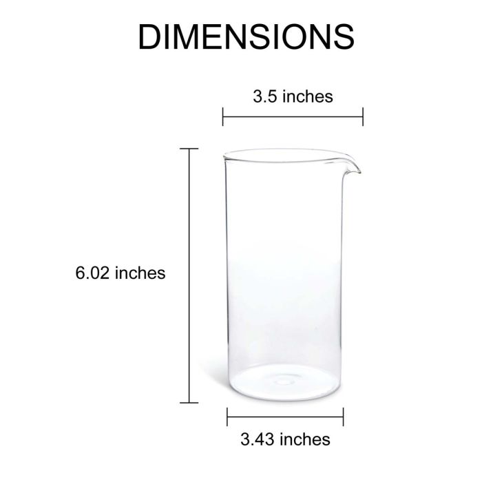 Fino Replacement Carafe for 3-Cup 12oz French Press Coffee Maker