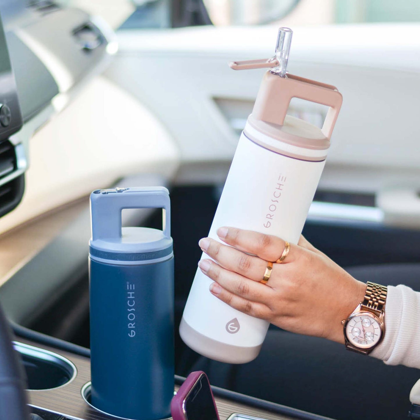 GROSCHE ALPINE Flip 'N Sip Leakproof 20oz Water Bottle