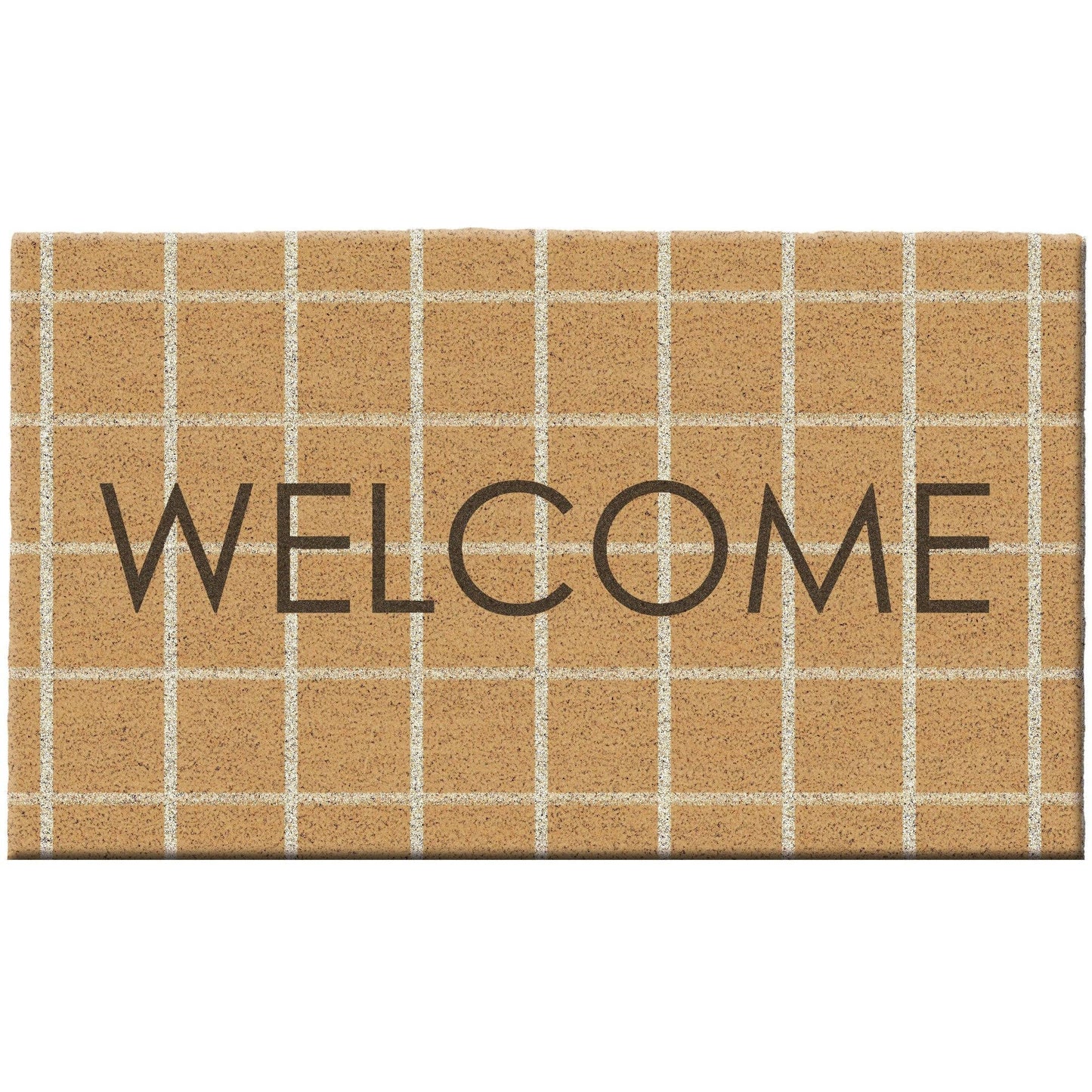 Welcome Windowpane Doormat