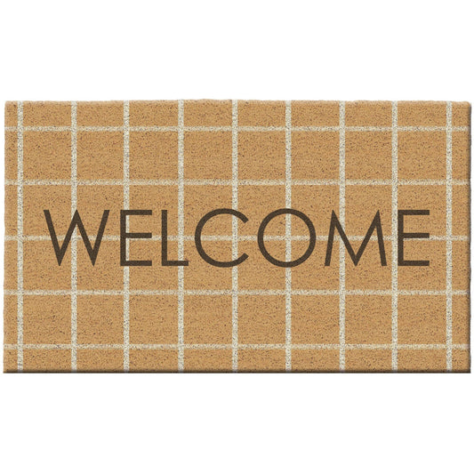 Welcome Windowpane Doormat