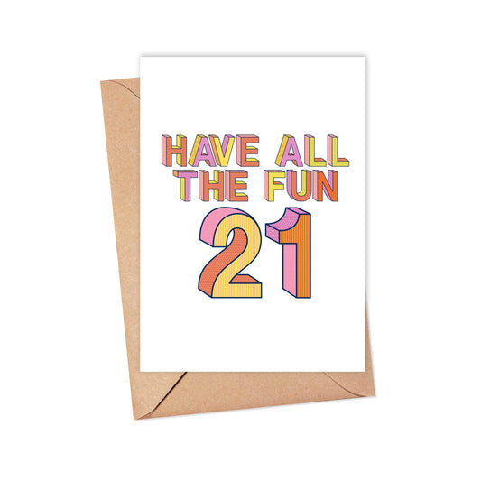 21st Birthday Card Funny Birthday Milestone Greeting Cards