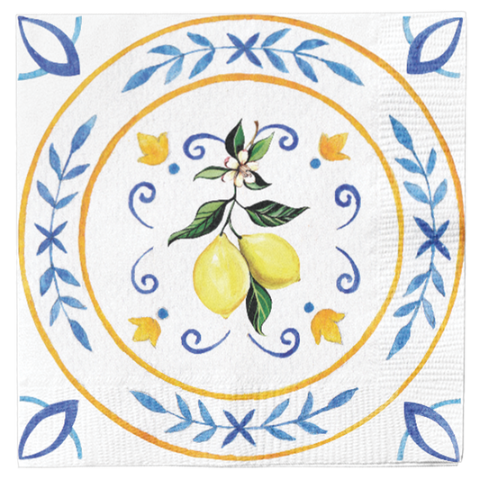 Cocktail Napkin Capri Coast Foil 3 Ply/20pk