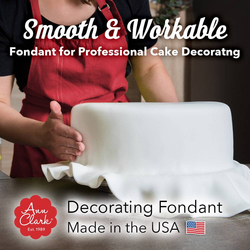 Ann Clark Bright White Fondant, Vanilla Flavor, 32 oz