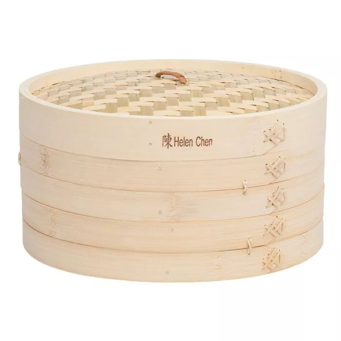 Bamboo Steamer with Lid, 12" - Helen's Asian Kitchen