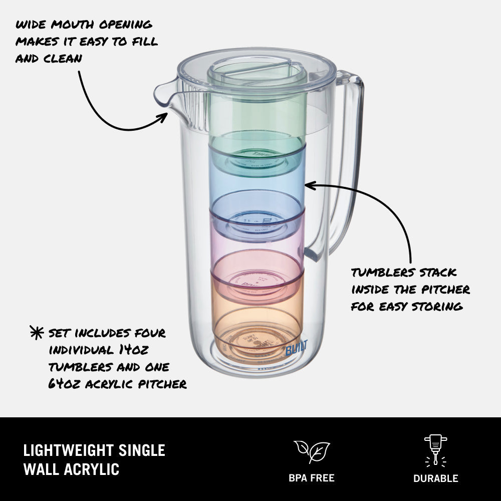 Lagoon Pitcher W/Stackable Tumbler