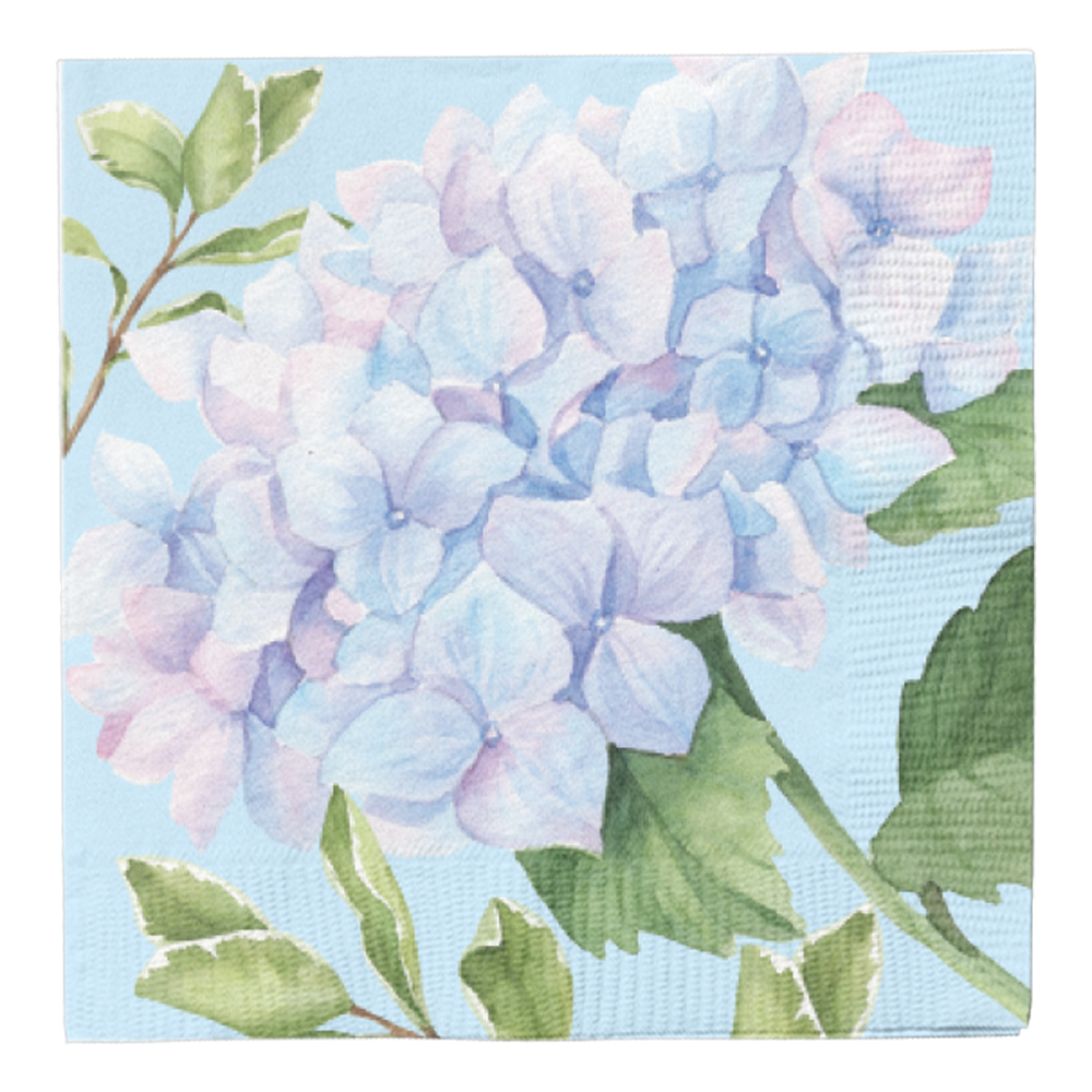 Cocktail Napkin Hydrangea Foil 3 Ply/20pk